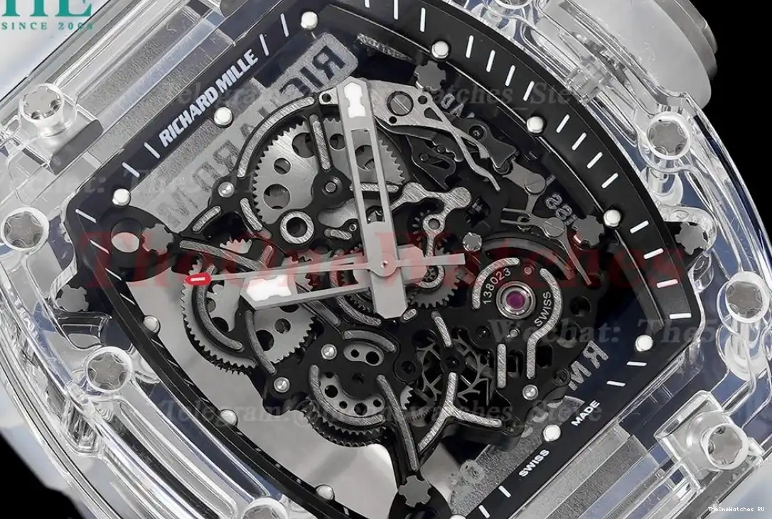  RM055 Sonic Skeleton on Dial Transparent Rubber Transparent  RMUL2 Clone strap 0412